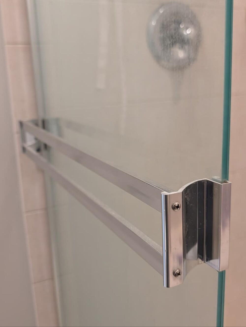 Chrome Sliding Glass Shower Door Towel Bar & Handle Replacement Set